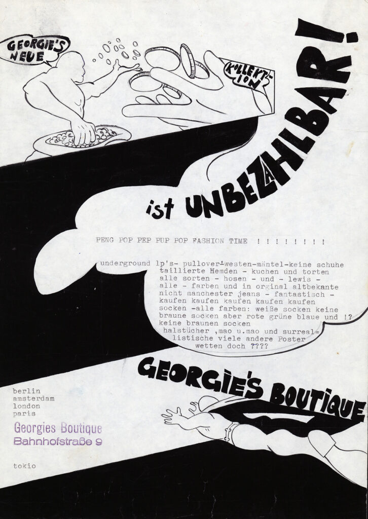 Jugendkultur 60er 5b Werbezettel Georgies Boutique